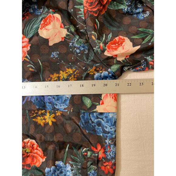 Reason Brand Sz Small Pullover Hoodie Windbreaker Jacket Flower Floral‎ Print - Picture 4 of 8
